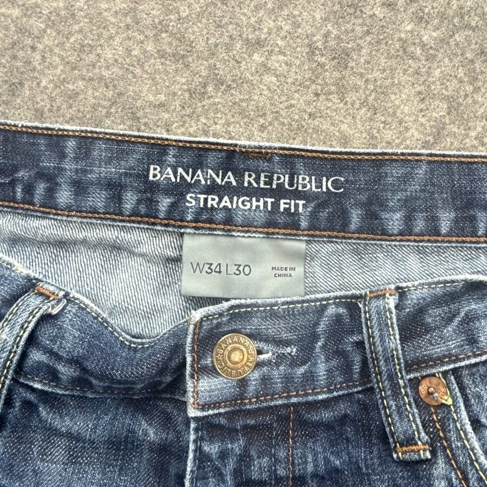 Banana Republic Jeans Mens 34x30 Straight Fit Selvedge Denim 100% Cotton Blue